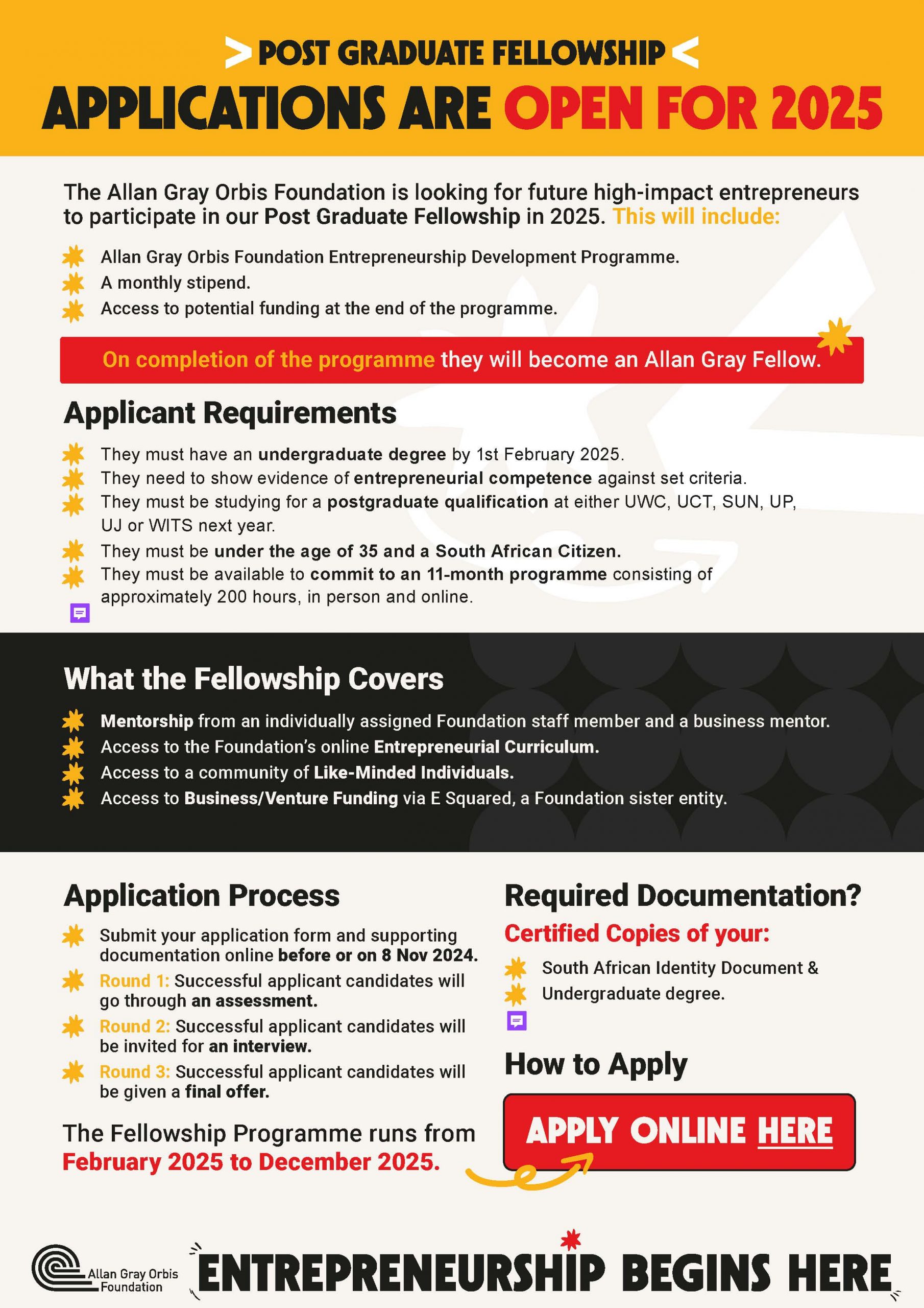 phd funding in south africa