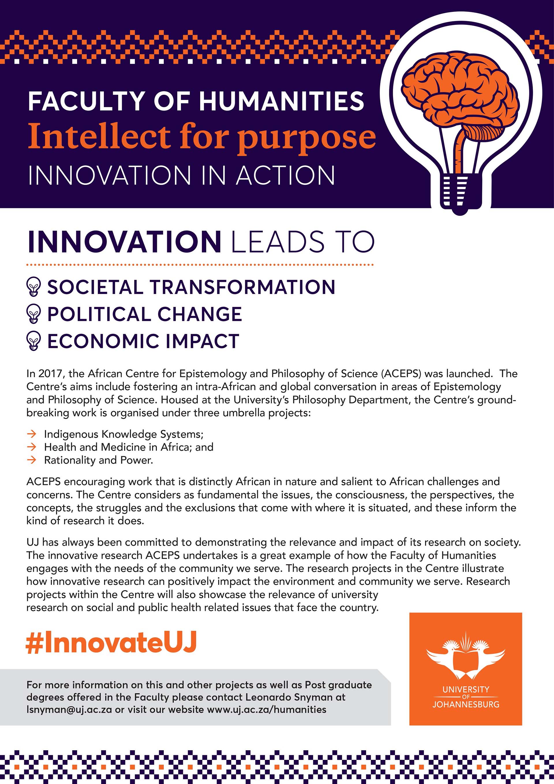 Innovation In Humanities - University Of Johannesburg