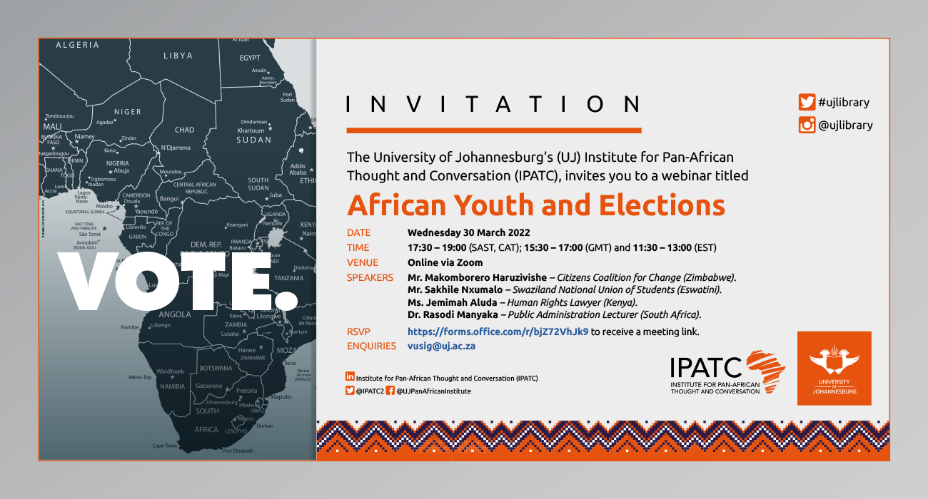 Uj Ipatc Africanyouth&elections Invite 30march2022 Screen 1300x700pxls