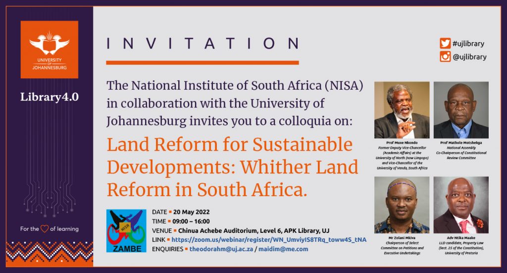 Land Reform for Sustainable Developments: Whither Land Reform in South ...