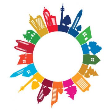 Sdgs Cityscape Silhouette Image Mark